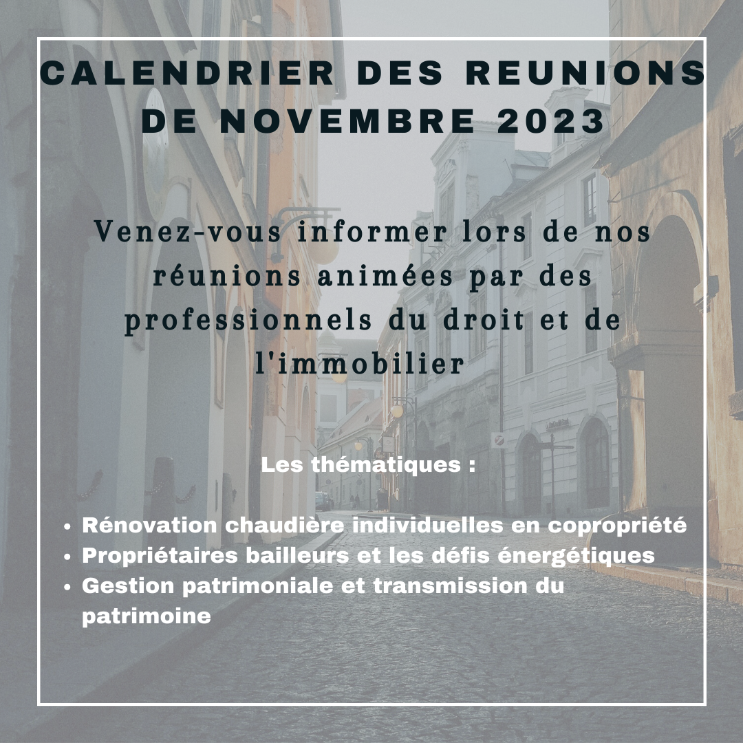 calendrier réunions novembre 2023